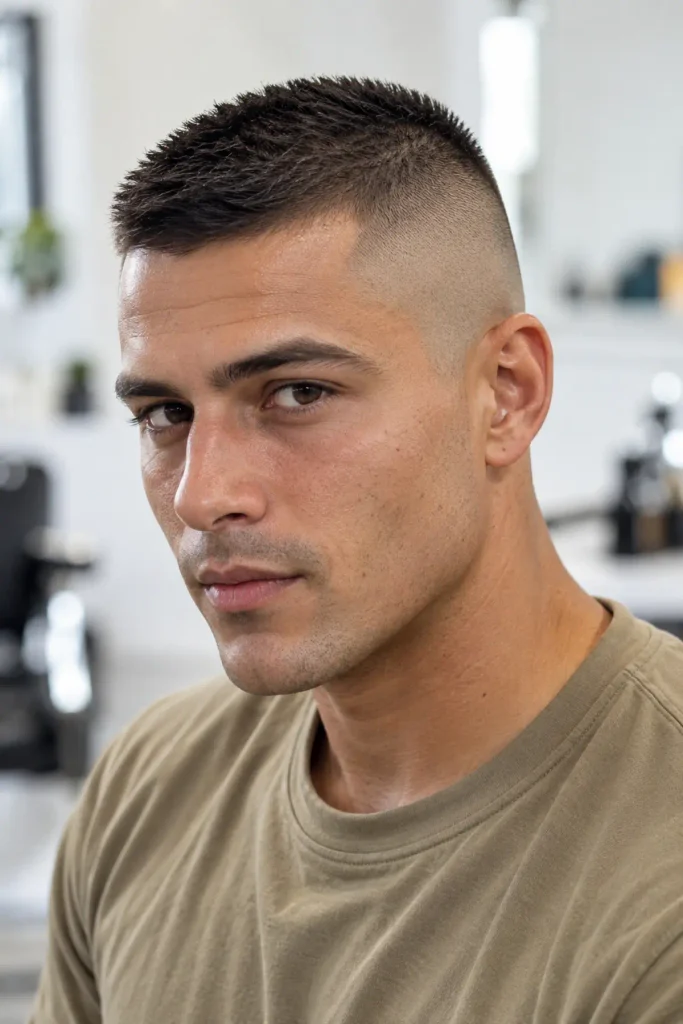 Man with a high and tight haircut for fine hair