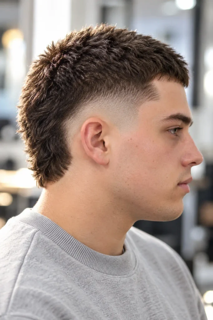 High and tight buzz cut for a big forehead with natural front edge