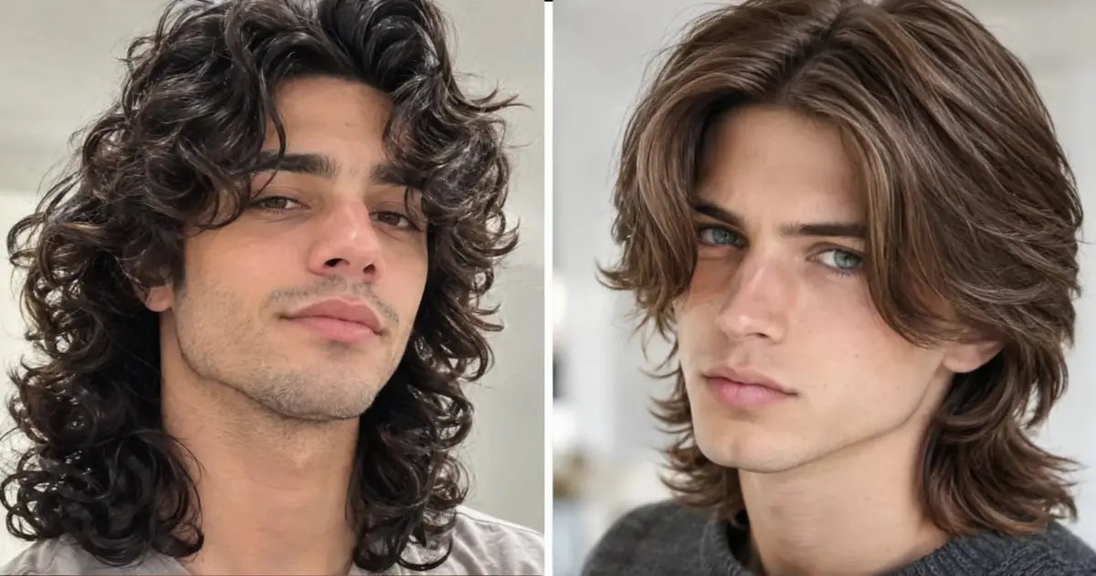 Man with long layered hair and natural flowing layers