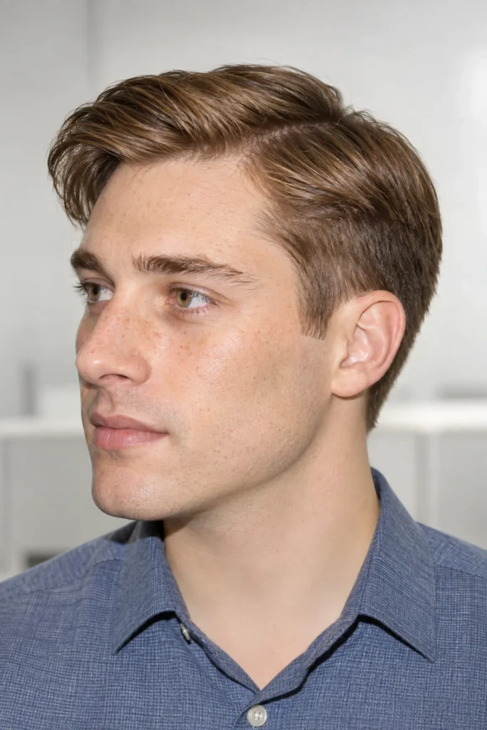 Executive comb over hairstyle for men