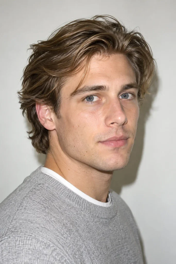Medium-length executive flow hairstyle