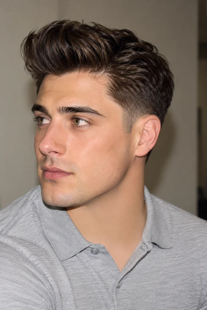 Short pompadour haircut for men