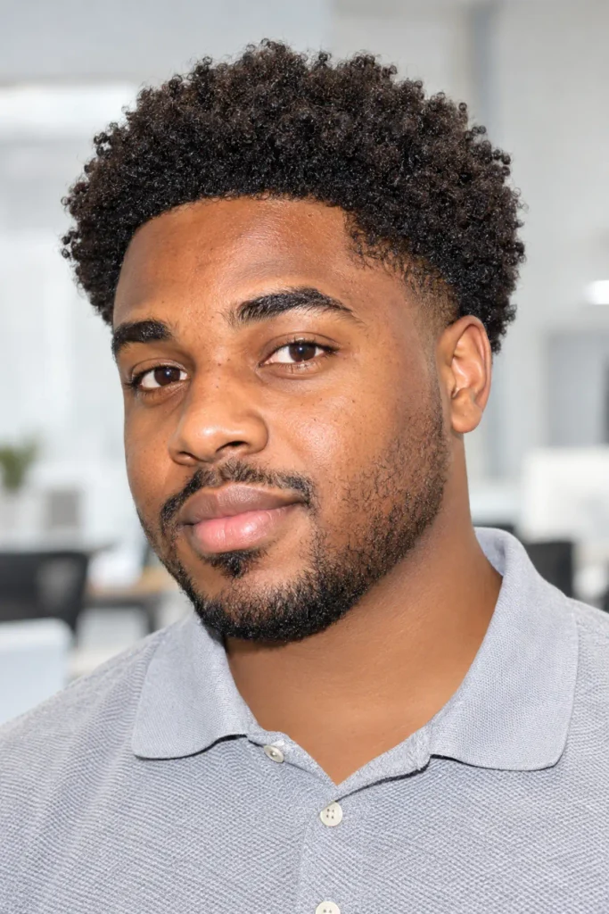 Tapered afro haircut for men